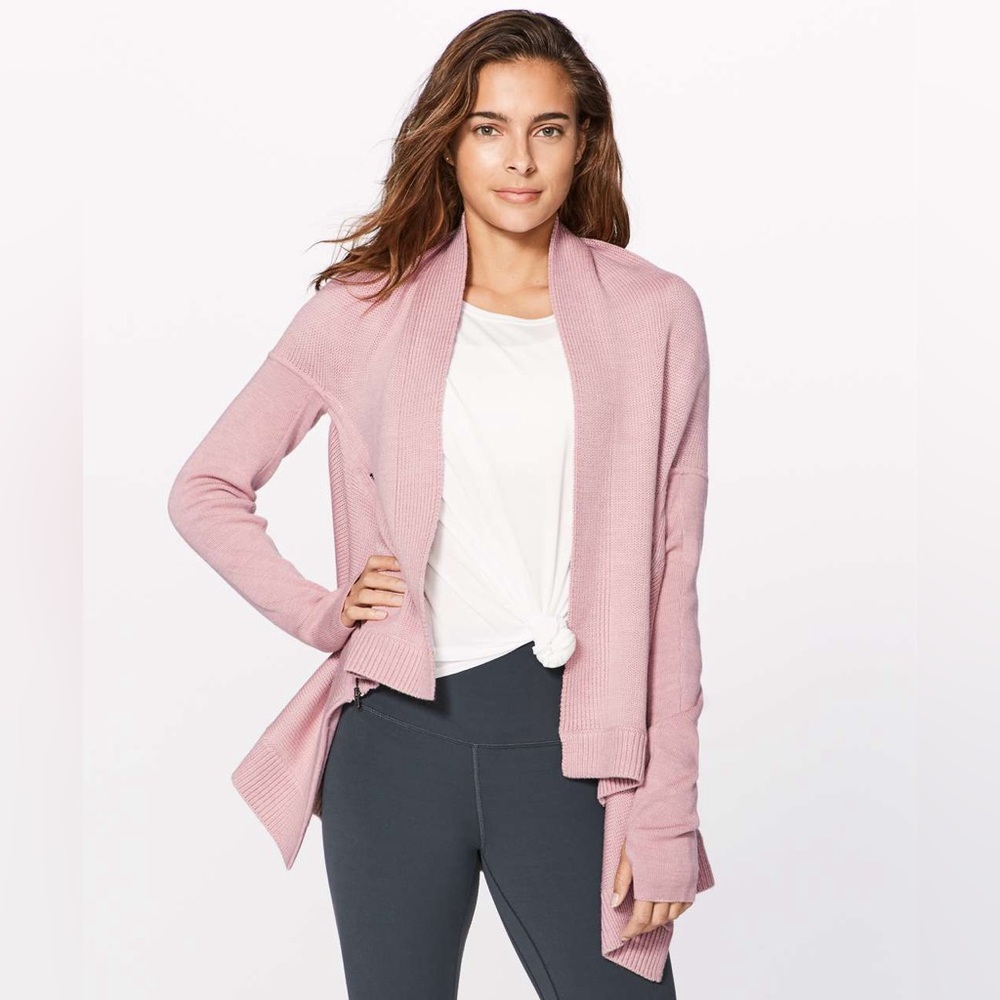 Lululemon Wrap It Up cardigan wrap Heathered Mink Berry Pink - Size 4